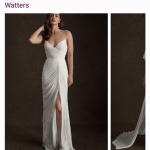 Watters Strapless White Gown